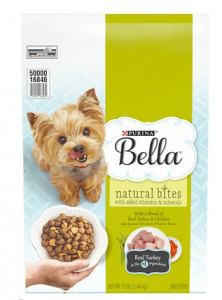 Purina Bella Natural Bites with Real Chicken Turkey Accents of Carrots Green Beans Small Breed Dry Dog Food