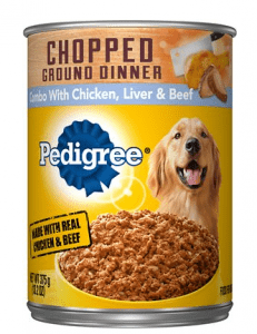 Pedigree Chopped Ground Dinner with Chicken Beef Liver Canned Dog Food