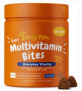 Zesty Paws 5 in 1 Multivitamins Bites Dog Supplement