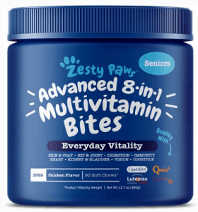 Zesty Paws 8 in 1 Multivitamin Bites Senior Dogs Supplement
