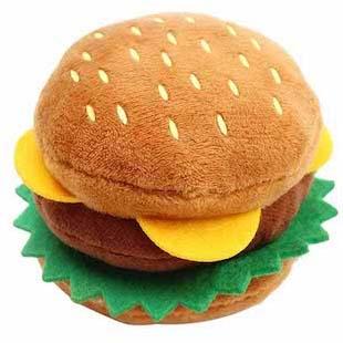 Cheeseburger Plush Dog Toy with Squeaker 2