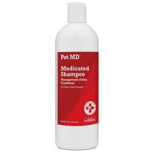 Pet MD Medicated Shampoo for Dogs Cats and Horses with Chlorhexidine and Ketoconazole